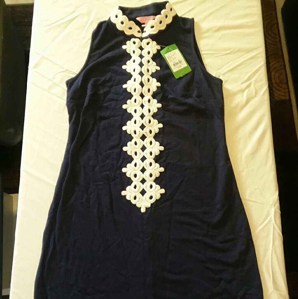 Lilly Pulitzer dark blue and white mini dress
